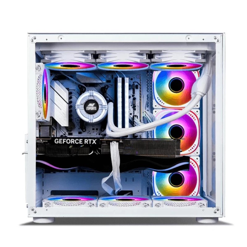 Ant Esports Crystal ARGB White Cabinet